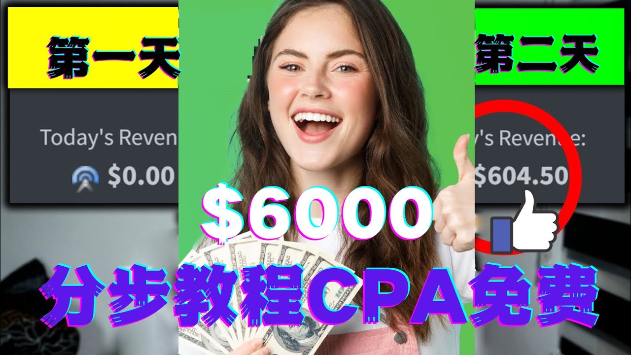 （4305期）短时间赚6000美元分步教程CPA营销免费流量方法赚钱项目!