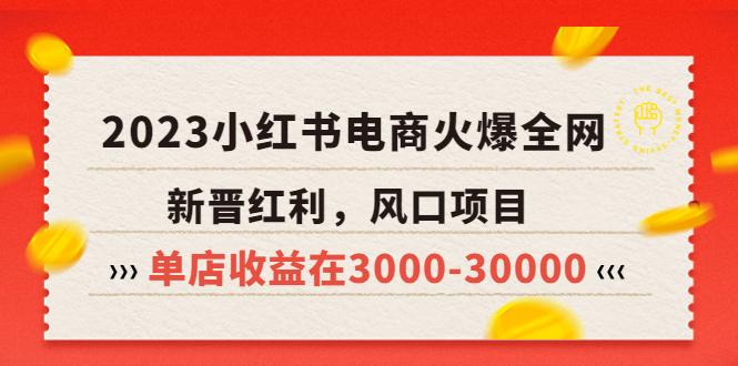 （5840期）2023小红书电商火爆全网，新晋红利，风口项目，单店收益在3000-30000！
