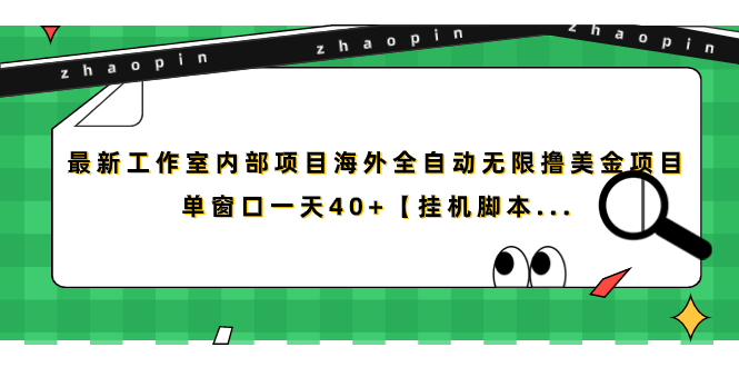 （7091期）最新工作室内部项目海外全自动无限撸美金项目，单窗口一天40+【挂机脚本…