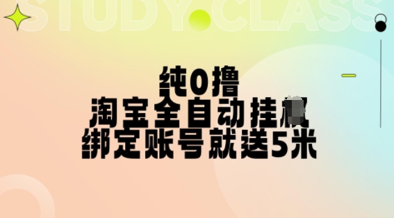 纯0撸，淘宝全自动挂JI，授权登录就得5米，多号多赚-云端汇ZAL