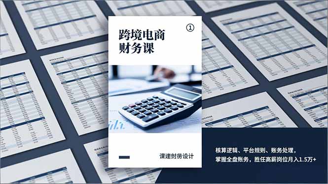 (17036期)跨境电商财务课,核算逻辑、平台规则、账务处理,掌握全盘账务,胜任高薪岗位月入1.5万+