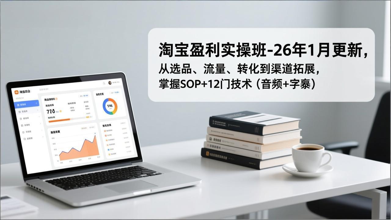 （17105期）淘宝盈利实操班-26年1月更新，从选品、流量、转化到渠道拓展，掌握SOP+12门技术（音频+字幕）
