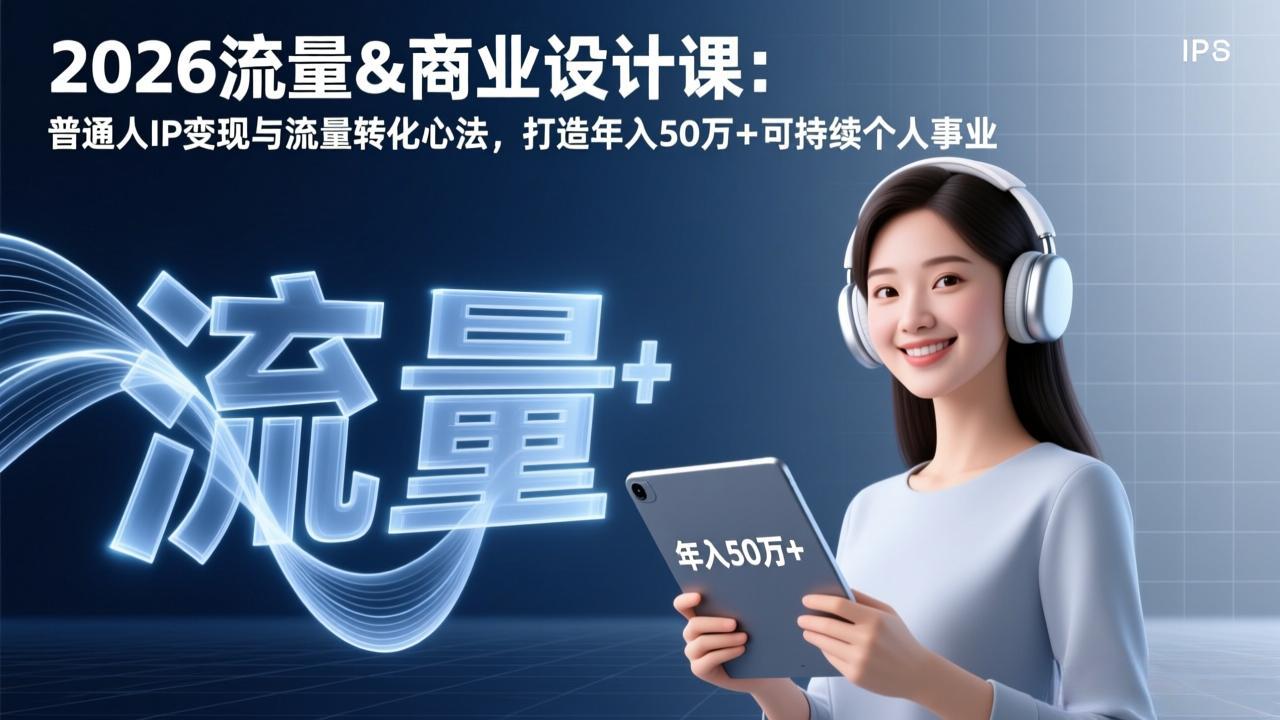 (17246期)2026流量&商业设计课:普通人IP变现与流量转化心法,打造年入50万+可持续个人事业
