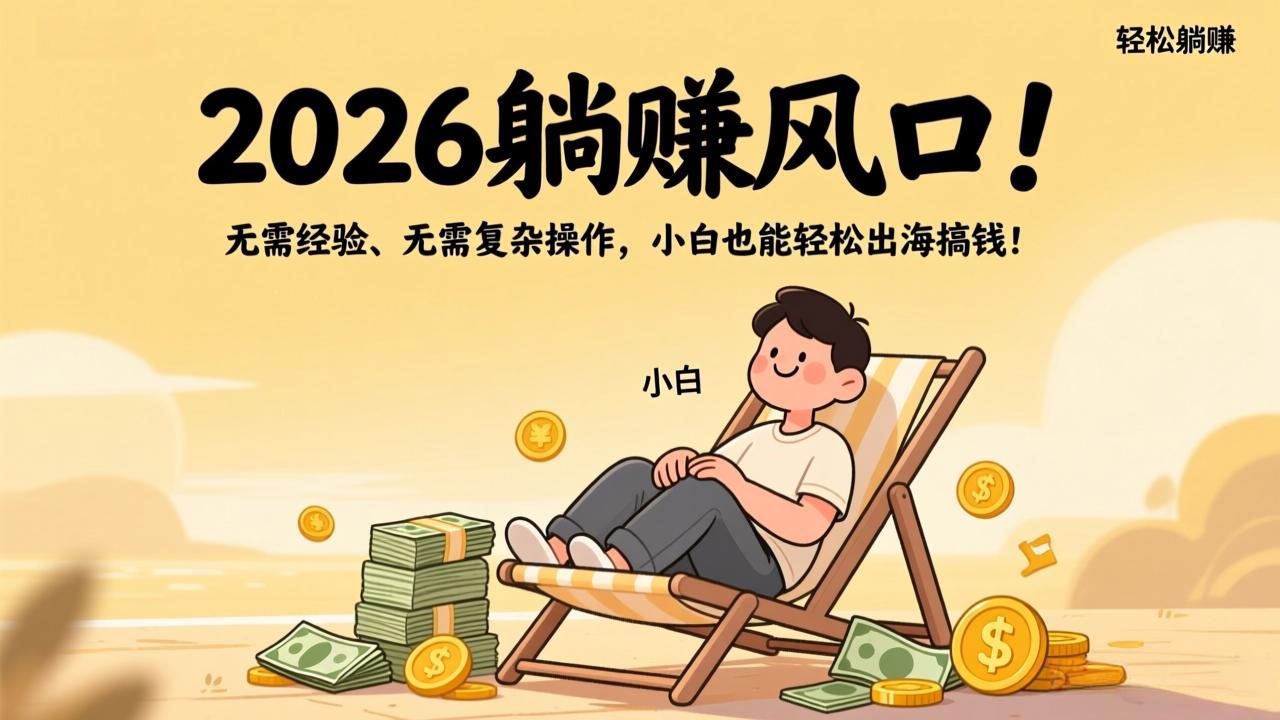 （17436期）2026躺赚风口！无需经验、无需复杂操作，小白也能轻松出海搞钱！