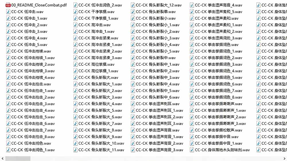 （19072期）宝藏级别音效！2828种近身搏斗拳打脚踢音效素材，全部中文分类，免解压使用  Close Combat