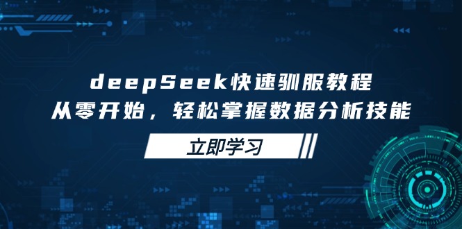 （14536期）deepSeek快速驯服教程，从零开始，轻松掌握数据分析技能