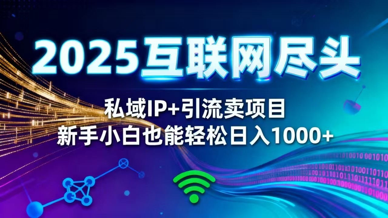 (16485期)2025网创尽头王炸项目!私域 IP + 精准引流,新手小白在家躺赚日入 1000+