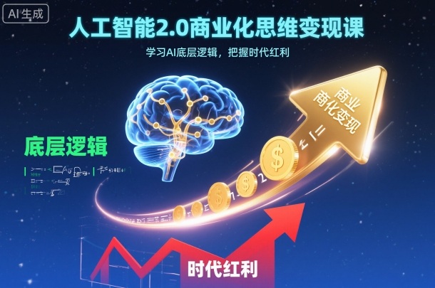 人工智能2.0商业化思维变现课,学习AI底层逻辑,把握时代红利
