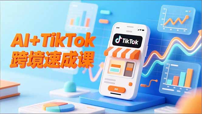 （16745期）AI+TikTok跨境速成课，智能翻译、店铺定位、流程拆解，7天高效上线运营
