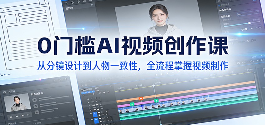 0门槛AI视频创作课：从分镜设计到人物一致性，全流程掌握视频制作