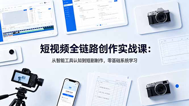 （18683期）短视频全链路创作实战课：从智能工具认知到短剧制作，零基础系统学习