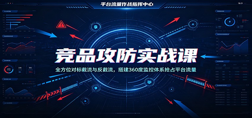 竞品攻防实战课：全方位对标截流与反截流，搭建360度监控体系抢占平台流量